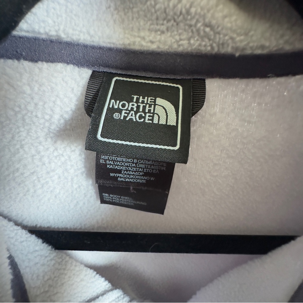 The North Face Full Zip Fleece Jacket Lilac Purple Colorblock Women Size Medium - Picture 8 of 11